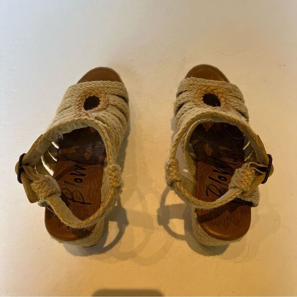 Blowfish Malibu Tan Rope Wedge Sandals with Braided Design Size 6 - Picture 8 of 9
